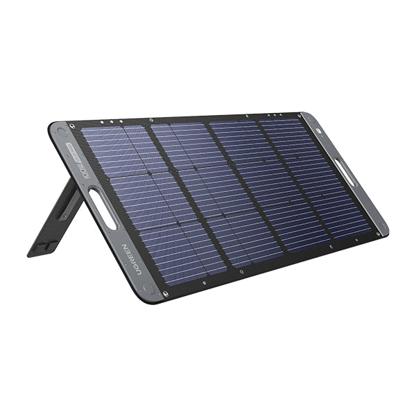 Panel Solar Plegable 100W / Recomendado para el Power Station Portable de 600W UGREEN /  Alta Eficiencia de Conversión / Alineación Inteligente de la Luz Solar / Resistente Al Agua Y Duradero / Incluye Cable XT60 Macho a Macho 2m.