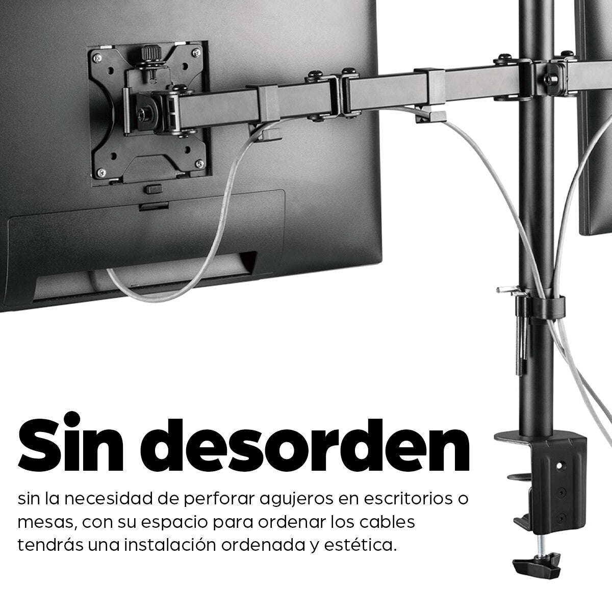 Manhattan Soporte universal para 2 monitores con brazos de doble articulación