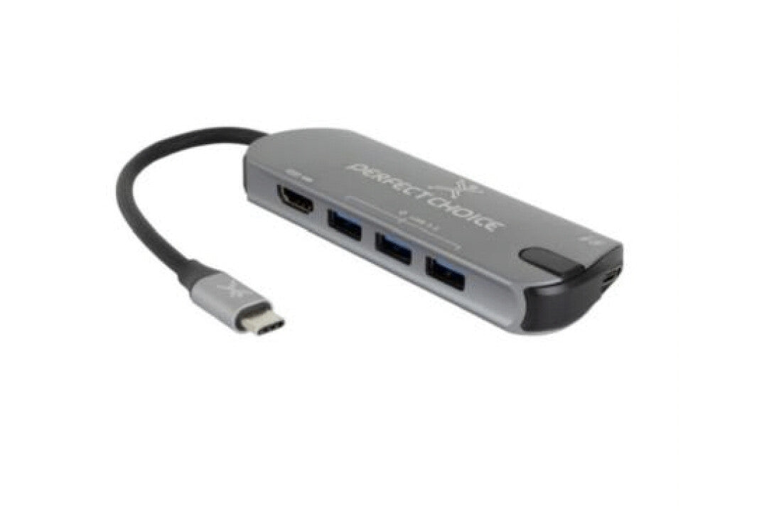 Perfect Choice PC-101246 nodo concentrador USB 3.2 Gen 1 (3.1 Gen 1) Type-C Gris
