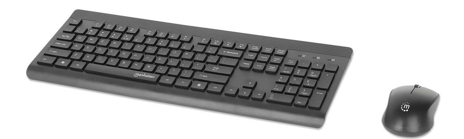 Teclado y Mouse Optico Inalambrico Manhattan 2.4G Negro combo