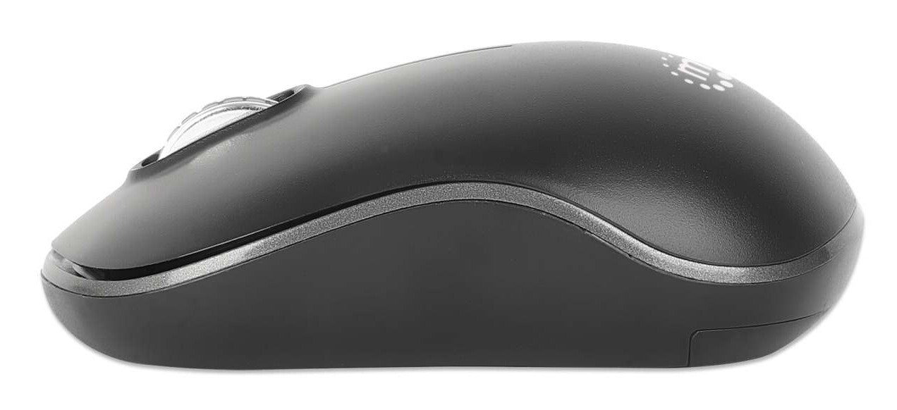 Manhattan Nano receptor USB-A, tres botones y rueda de desplazamiento, 1200 dpi, ambidiestro, negro