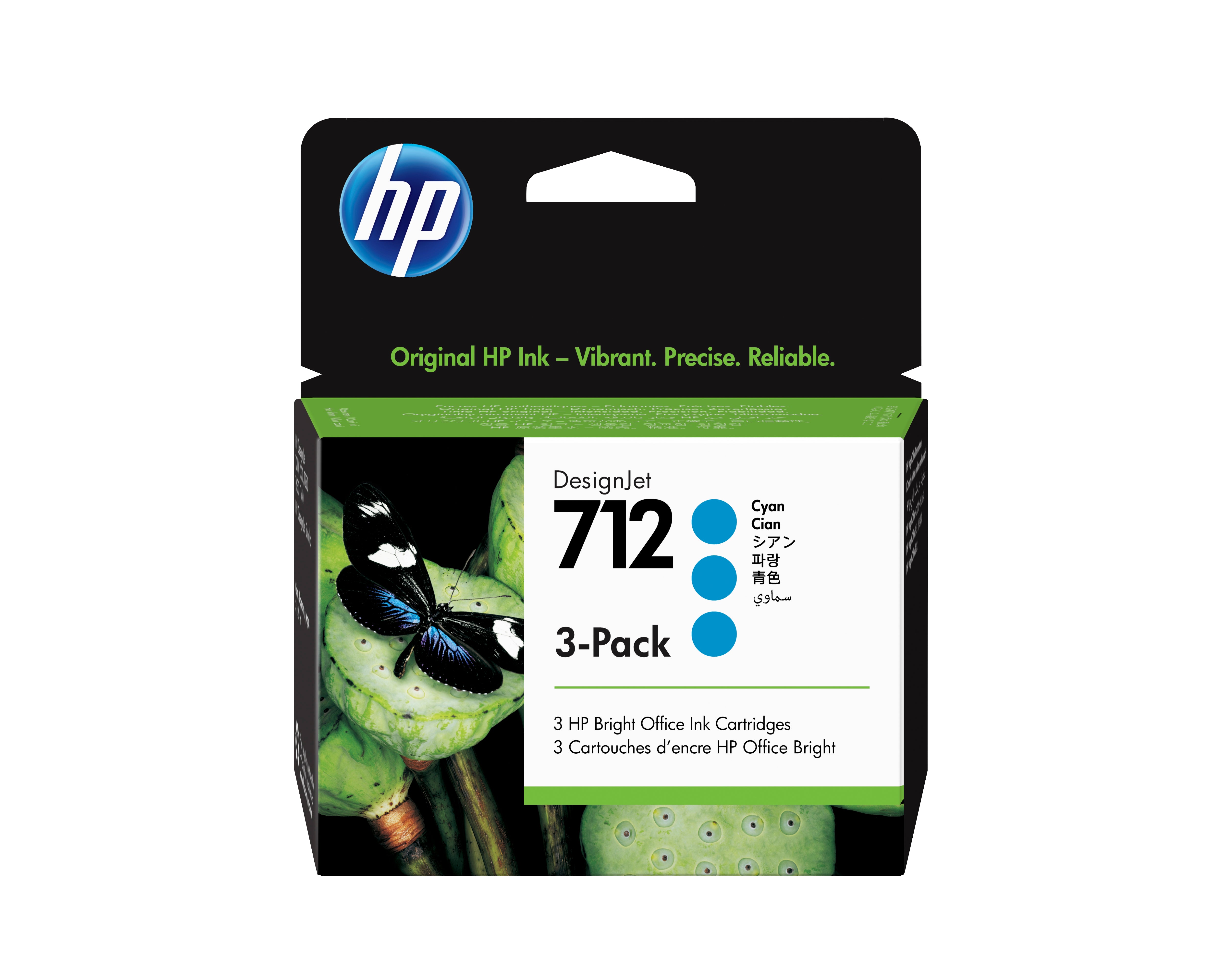 Tinta HP LF DesignJet 712 3 Pack 29ml Color Cian