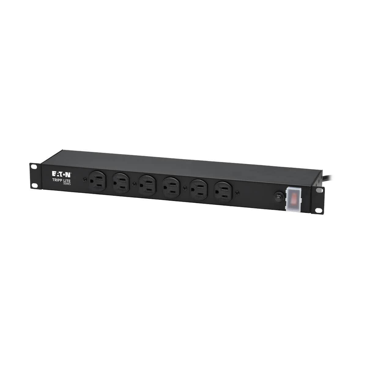 Tripp Lite RS-1215 Barra de contactos para instalación en rack 1U, 120V, 15A, 5-15P, 12 tomacorrientes (6 adelante, 6 atrás), 4.57 m [15 pies]. Cable