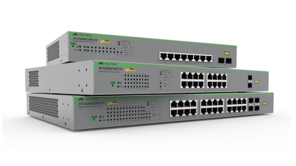 Switch PoE+ Gigabit WebSmart de 10 puertos 10/100/1000 Mbps (2 x Combo) + 2 puertos gigabit SFP (Combo), 75 W