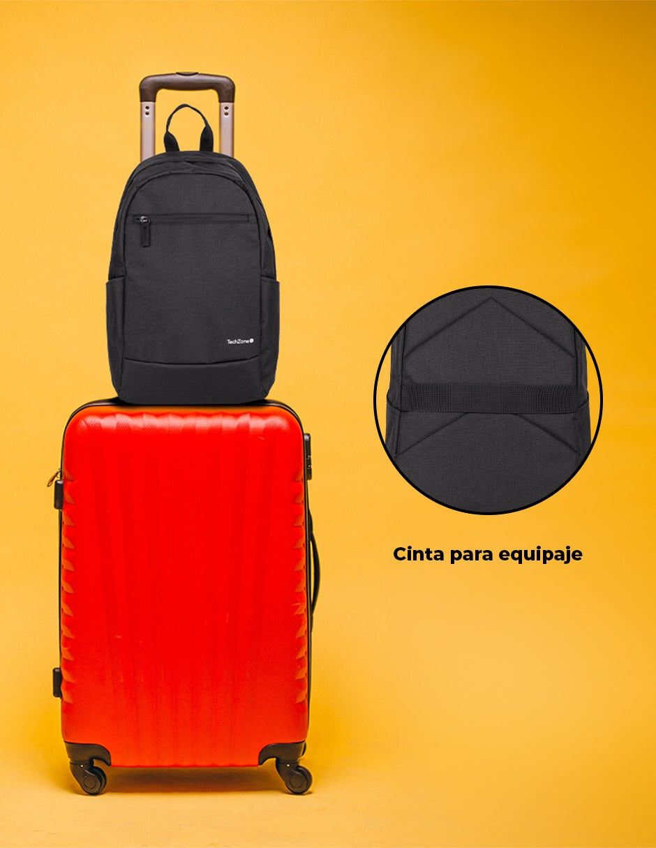 TechZone TZLBP15 mochila City backpack Negro Poliéster