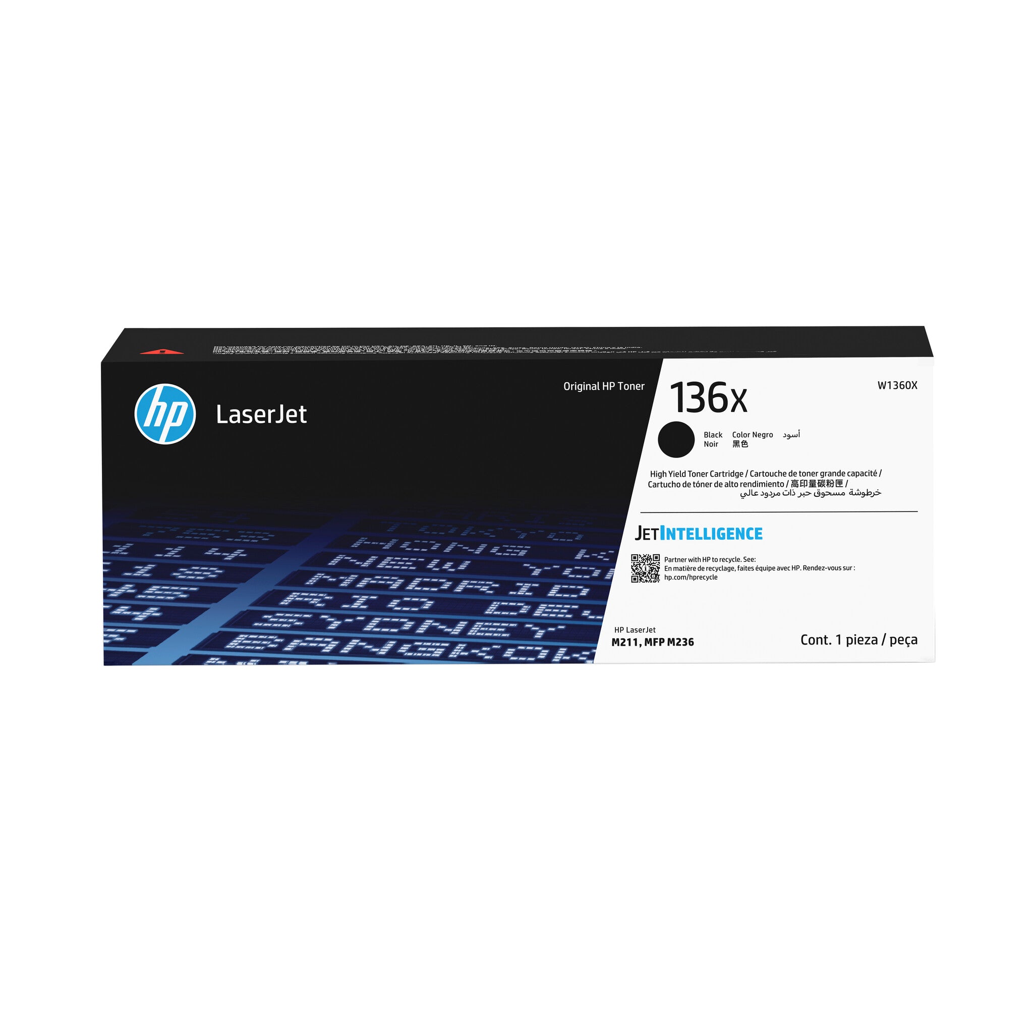 HP Cartucho de tóner original LaserJet 136X de alto rendimiento, negro
