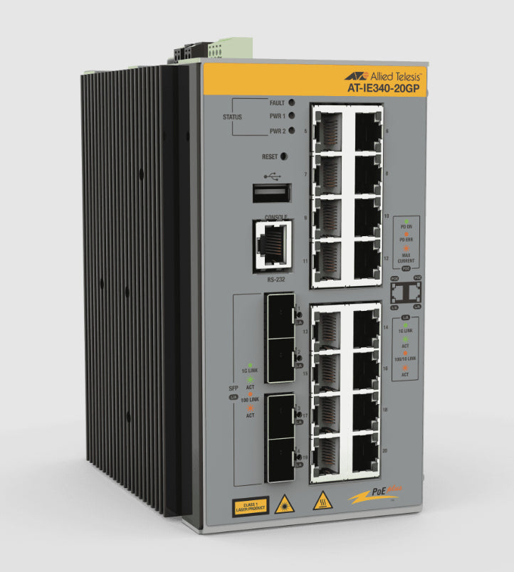 Switch Industrial Capa 3, 16x 10/100/1000T PoE+, 4x 100/1000X SFP (TAA compliant)