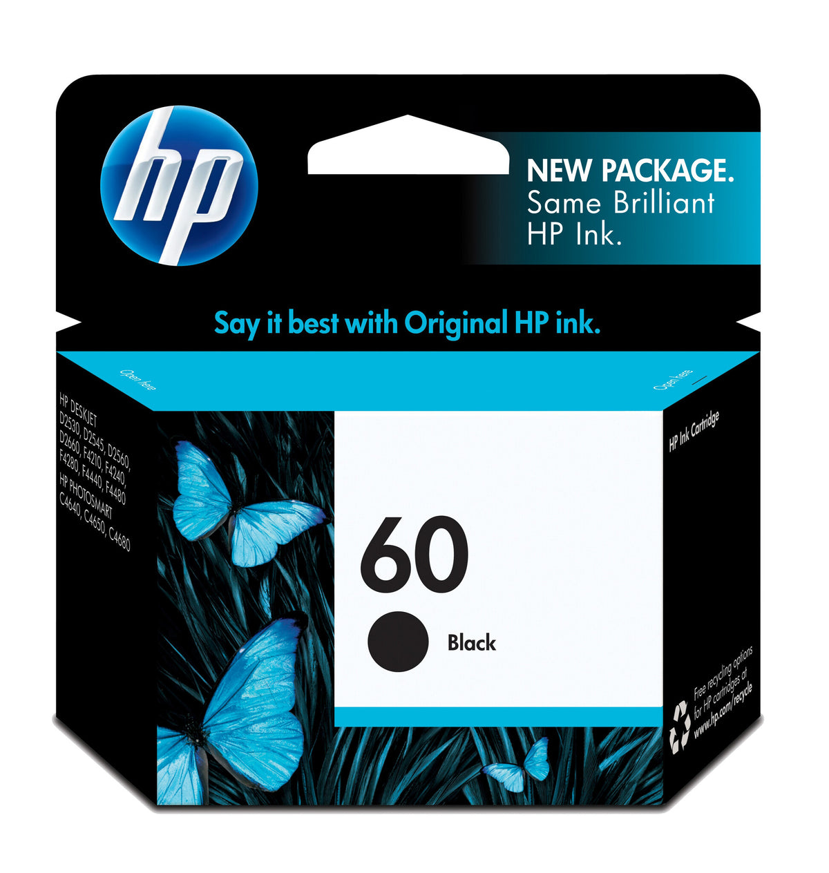 HP Cartucho original de tinta negra 60