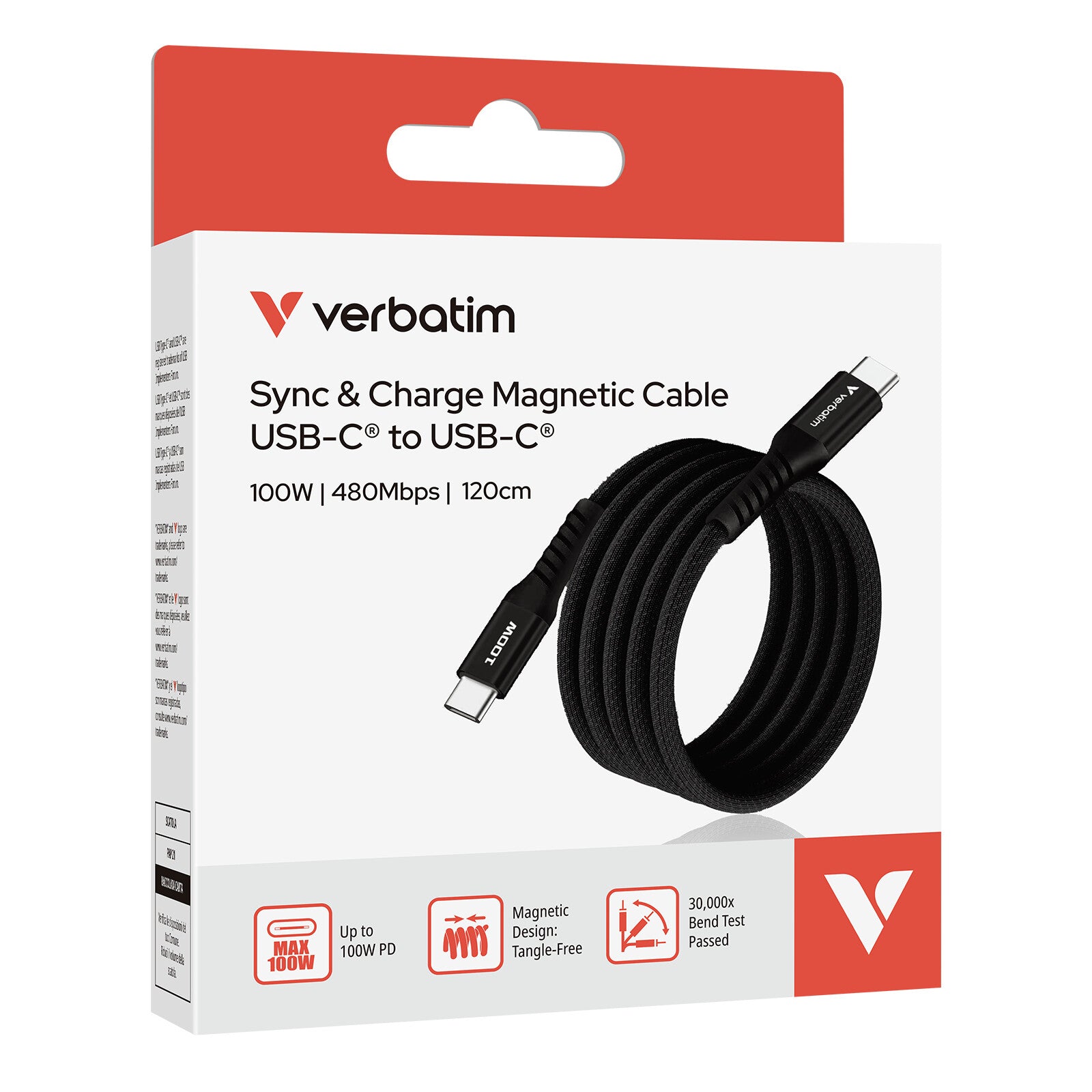 Verbatim 31863 cable USB USB 2.0 1.2 m USB C 0.48 Gbit/s 100 W Negro