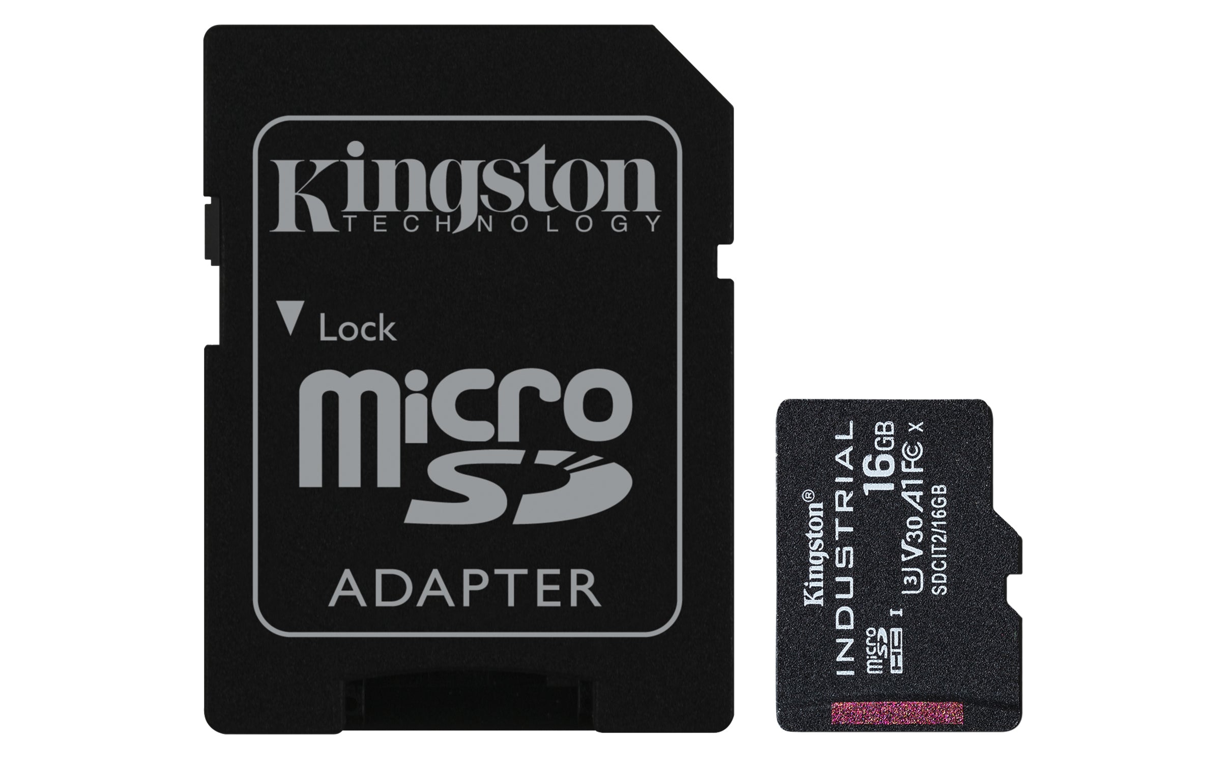 Tarjeta MicroSD Kingston Industrial 16 GB Clase 10 A1 C/Adaptador
