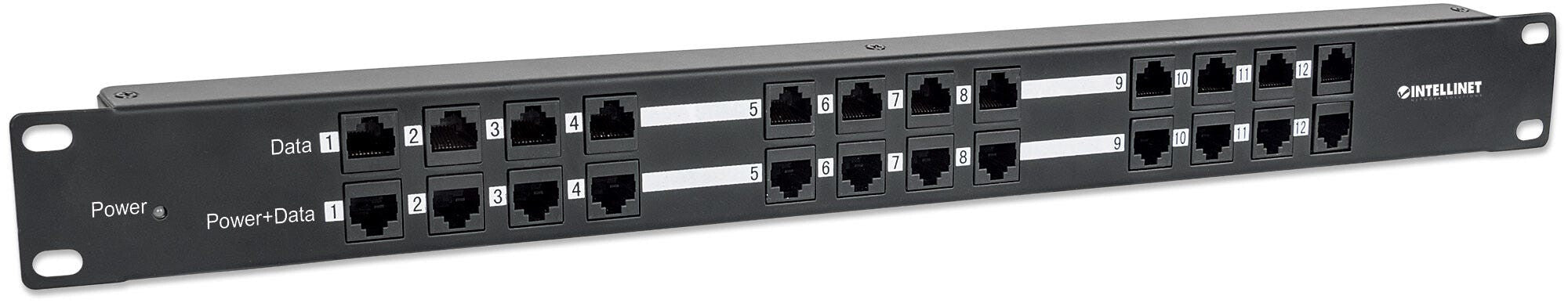 Intellinet Patch Panel de 12 puertos Passive PoE