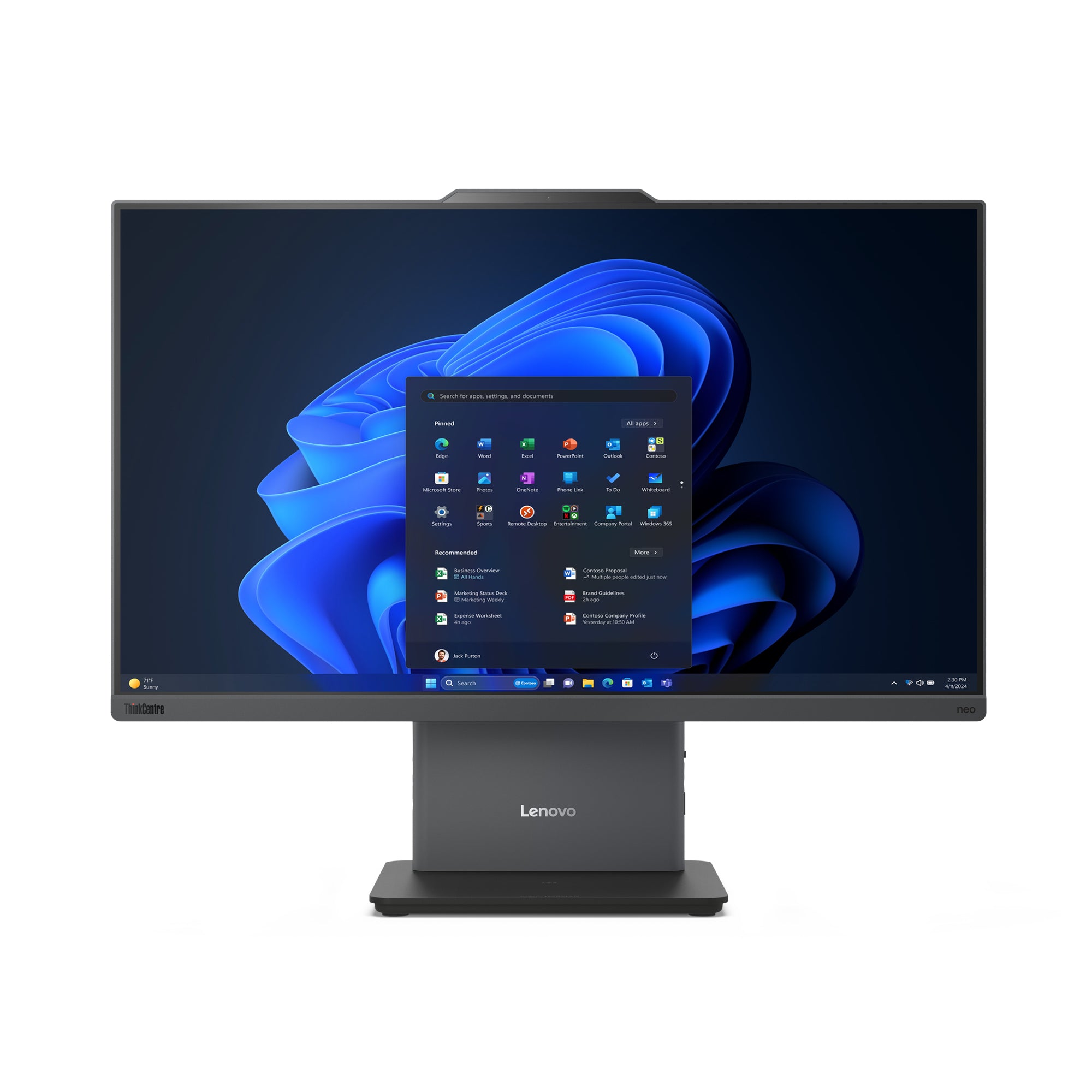 All in One Lenovo ThinkCentre Neo 50a 24" Gen 5 Intel C  i7-13620H Disco duro 512GB SSD Ram 16GB Windows 11 Pro Color Ne