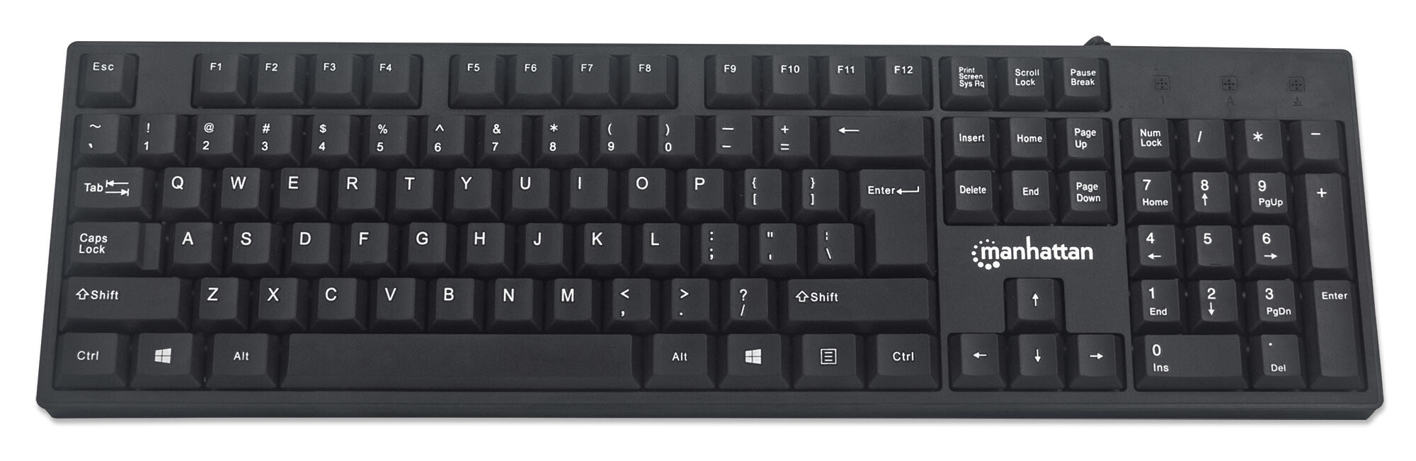 Manhattan 179324 teclado Oficina USB QWERTZ Negro