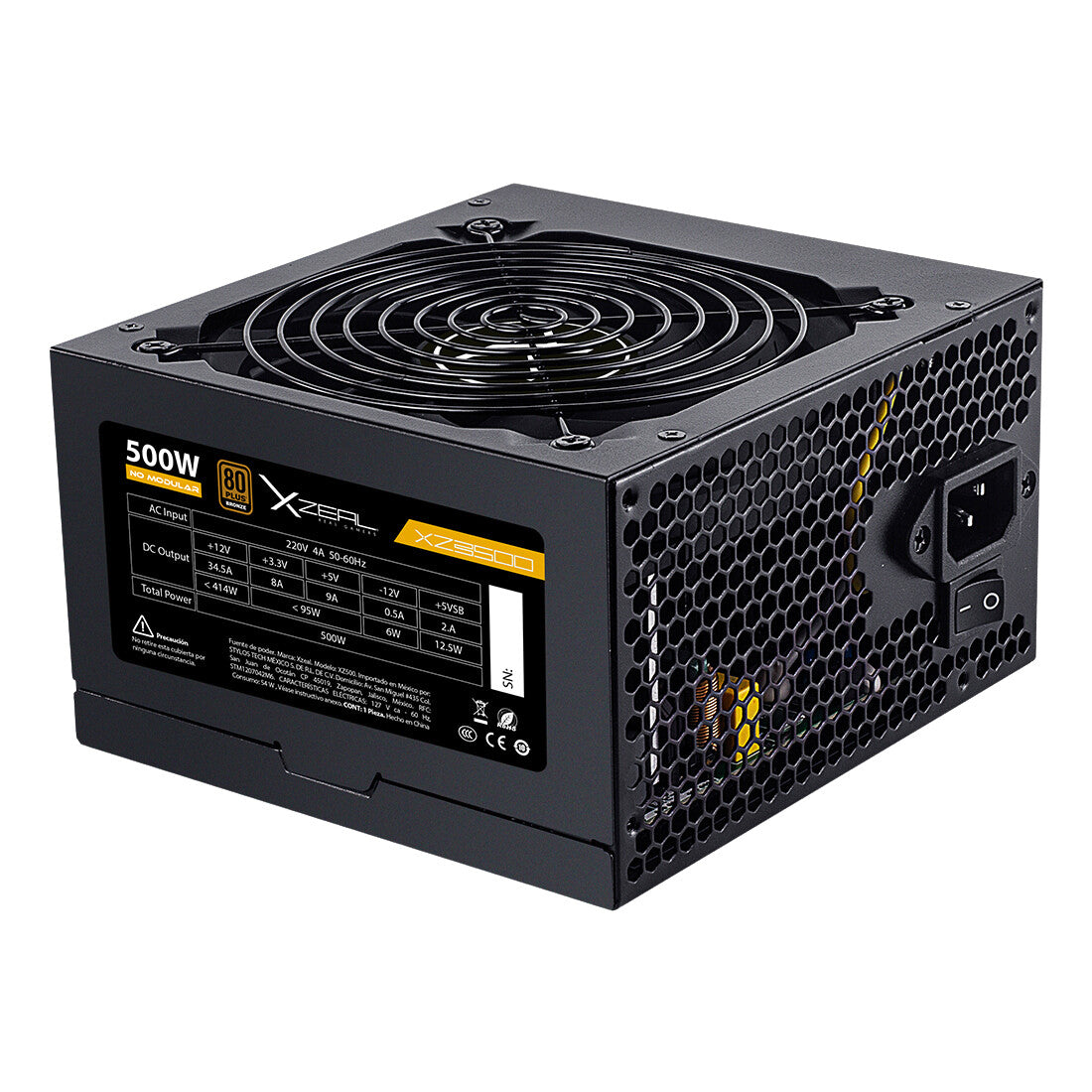 XZEAL XZPS500B unidad de fuente de alimentación 500 W 20+4 pin ATX ATX Negro