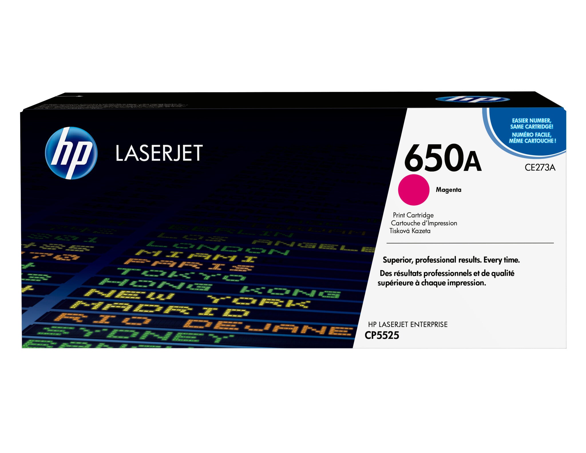 HP Cartucho original de tóner magenta 650A LaserJet