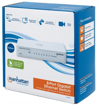 Manhattan Switch de Escritorio Gigabit Ethernet de 8 puertos