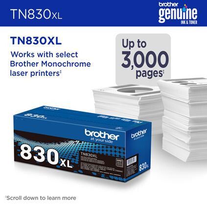 Brother TN-830XL cartucho de tóner 1 pieza(s) Original Negro