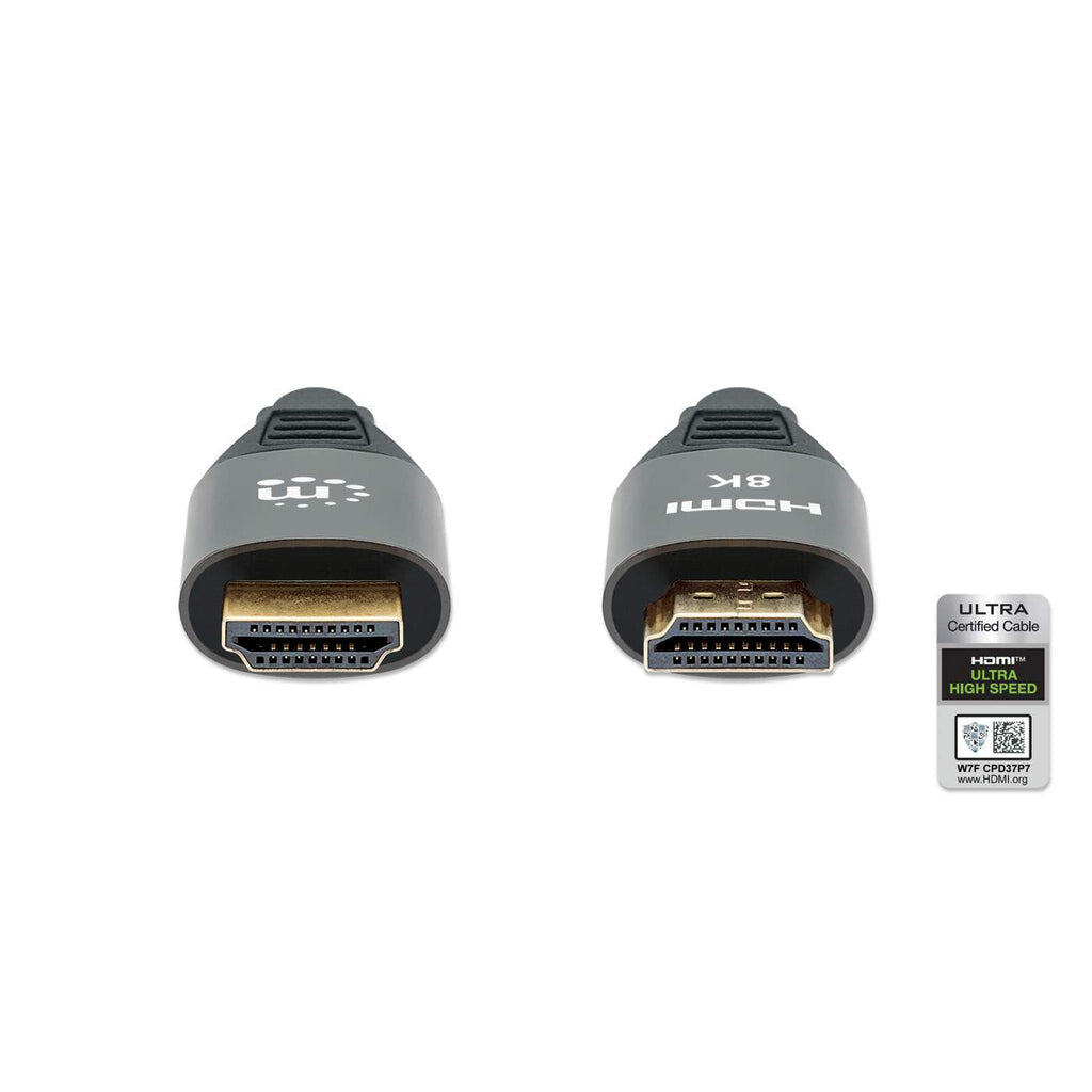 Manhattan Cable HDMI Certificado de Ultra Alta Velocidad, 8K a 60 Hz o 4K a 120 Hz, con Ethernet