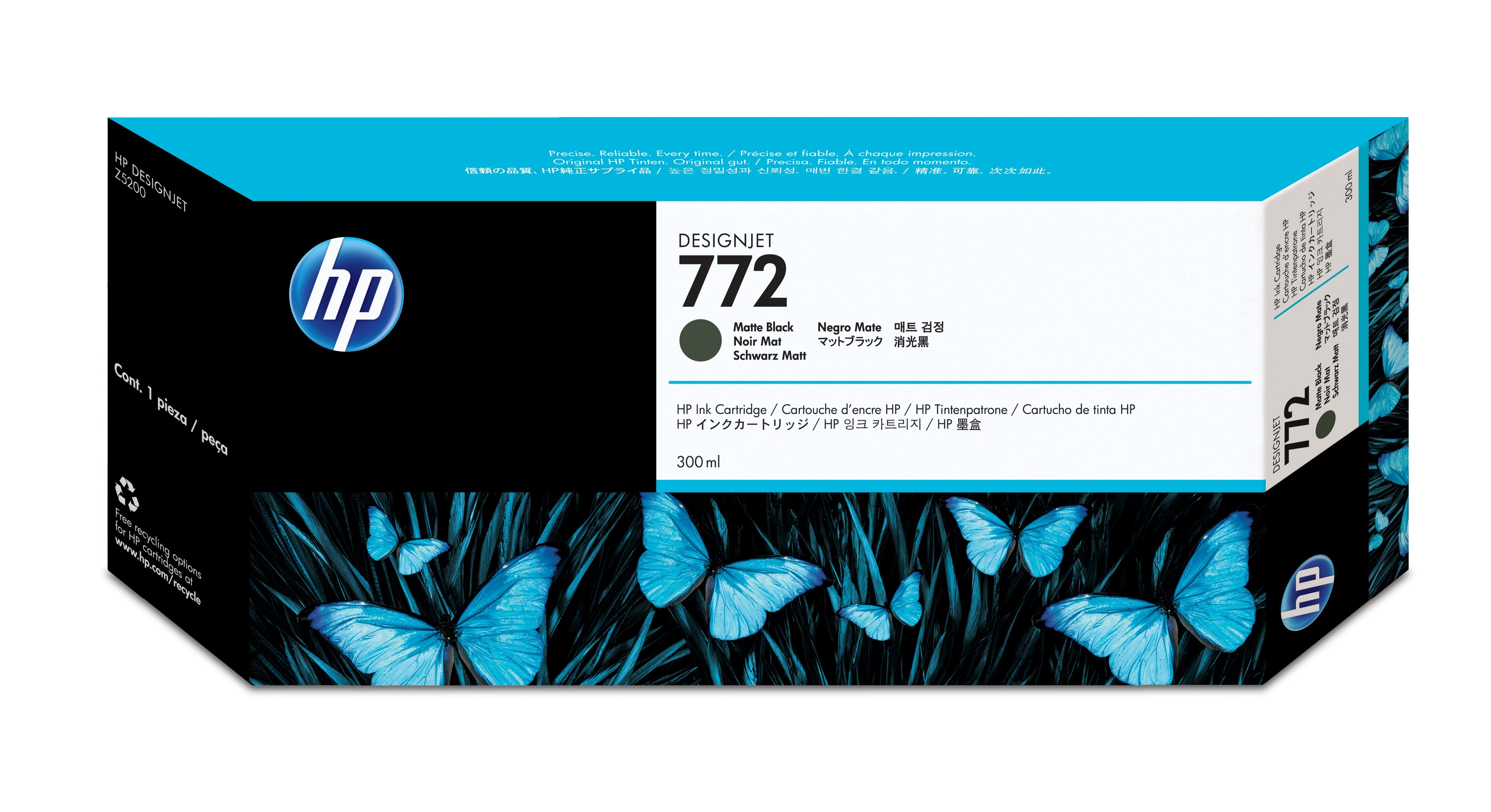 Tinta HP LF 772 Negro Mate DesignJet Z5200 300Ml
