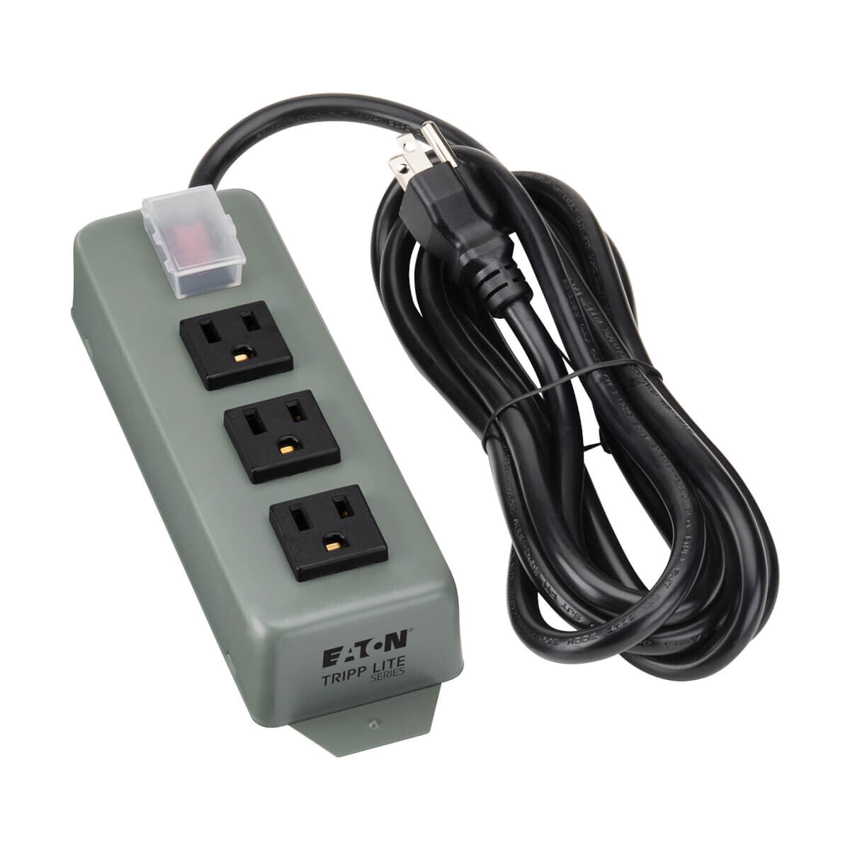 Tripp Lite 3SP9 Barra de Contactos Industrial, 3 Tomacorrientes, Cable de 2.74 m [9 pies], Clavija NEMA 5-15P, Protector para el Switch