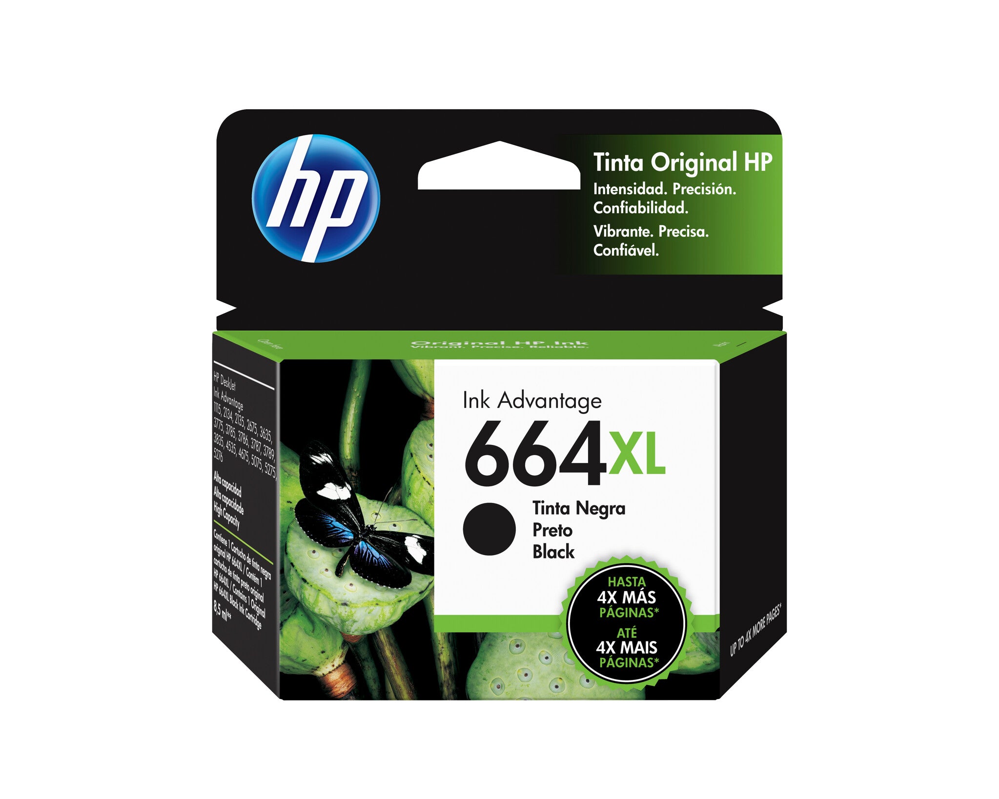 HP Cartucho original de tinta negra de alto rendimiento 664XL Advantage
