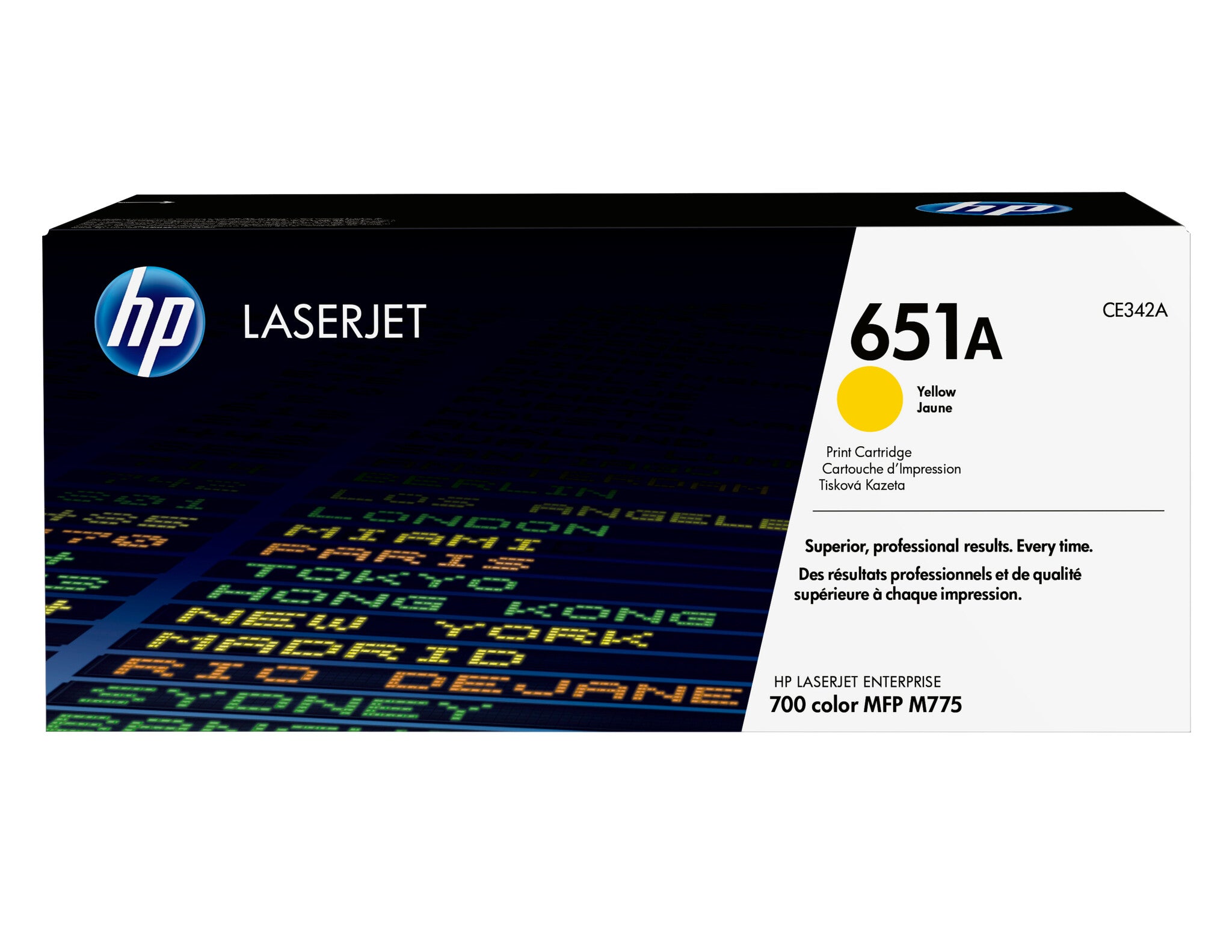 HP Cartucho original de tóner amarillo 651A LaserJet