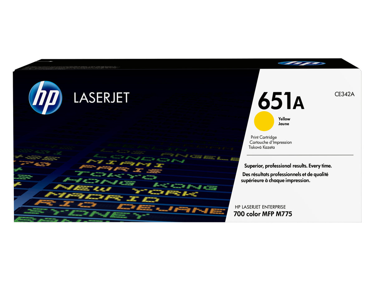 HP Cartucho original de tóner amarillo 651A LaserJet