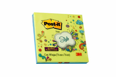 Notas Adhesivas 3M Post It Super Sticky Style Color Neón 2 Pads de 45 Hojas