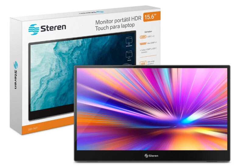 Steren DIS-116T monitor de computadora 39.6 cm (15.6") 1920 x 1080 Pixeles Full HD LCD Pantalla táctil Gris