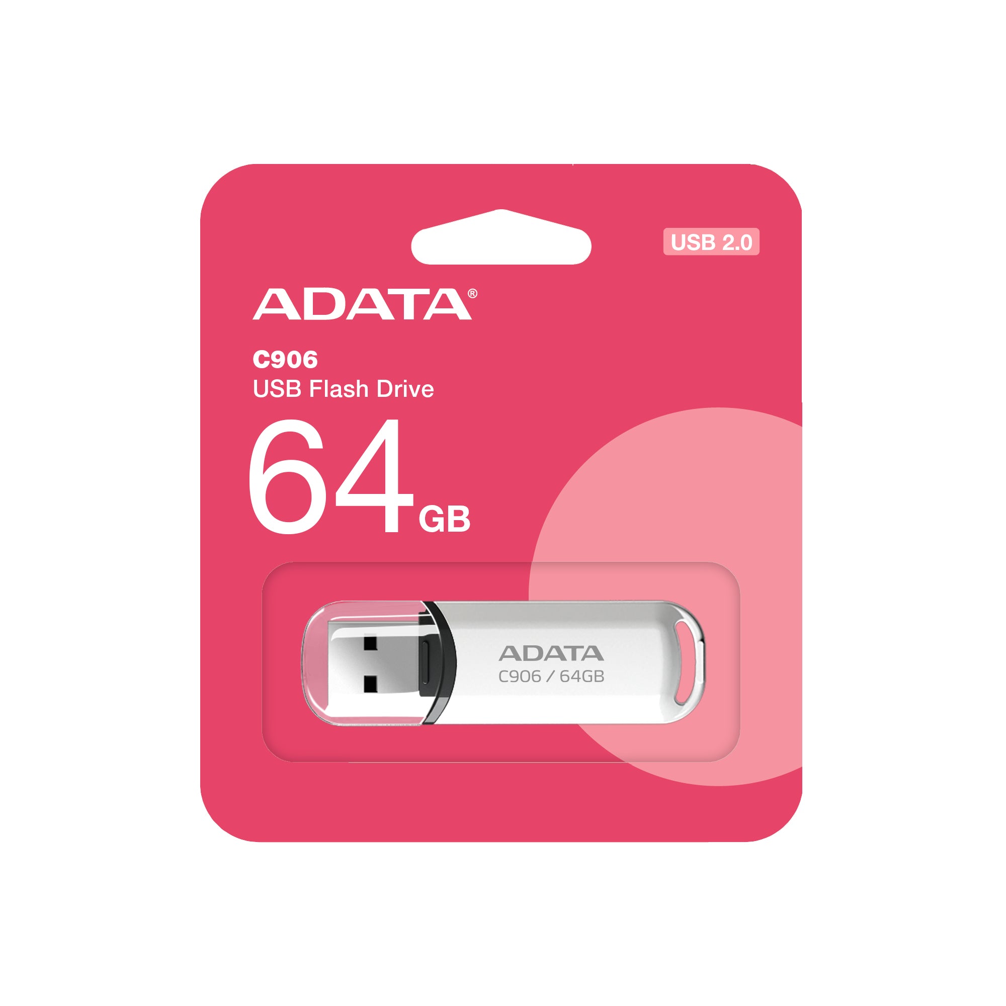 MEMORIA ADATA 64GB USB 2.0 C906 BLANCO (AC906-64G-RWH)