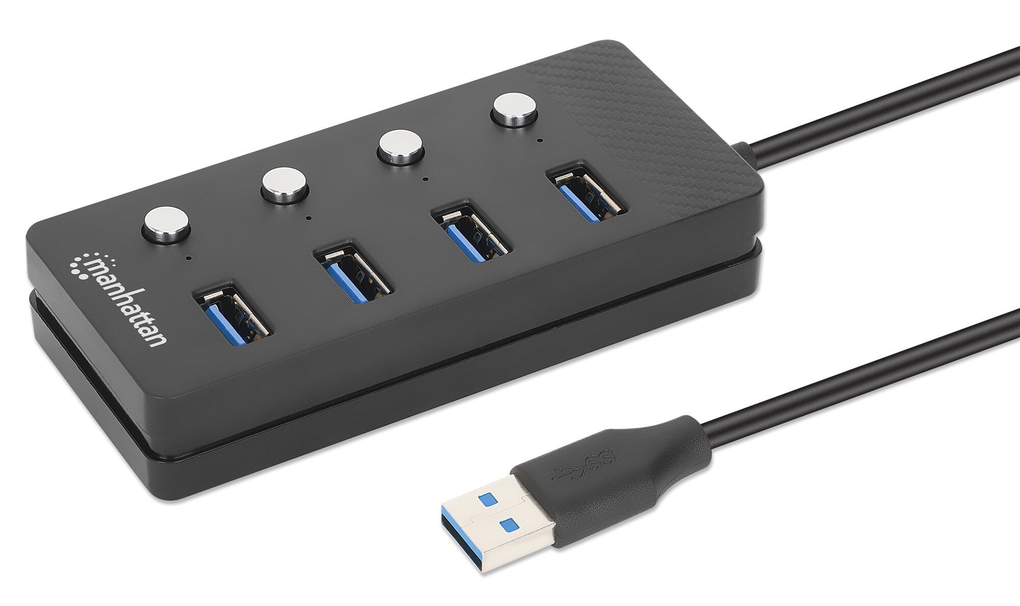 Manhattan 180887 base para laptop o replicador de puertos USB 3.2 Gen 1 (3.1 Gen 1) Type-A Negro
