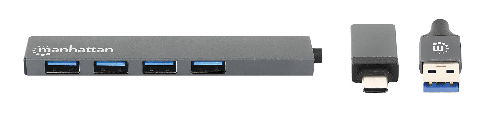 Manhattan 181006 base para laptop o replicador de puertos USB 3.2 Gen 1 (3.1 Gen 1) Type-A Gris