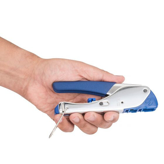Steren HER-003 ponchadora Herramienta para prensar Azul, Plata