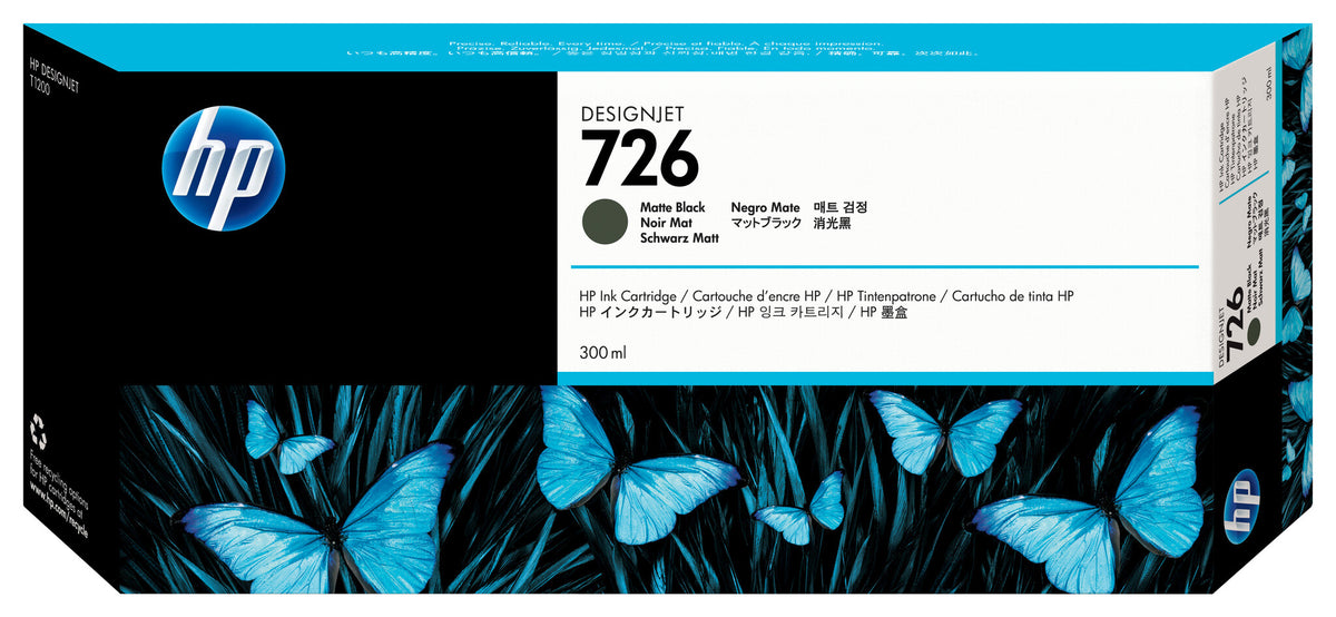 HP Cartucho de tinta DesignJet 726 de 300 ml negro mate