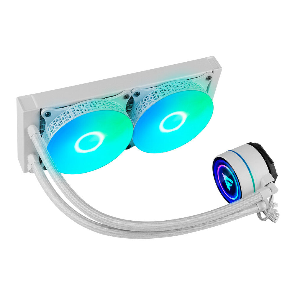 Game Factor LQG601-WH sistema de refrigeración de computadora Procesador Refrigerador de líquidos todo en uno 12 cm Blanco