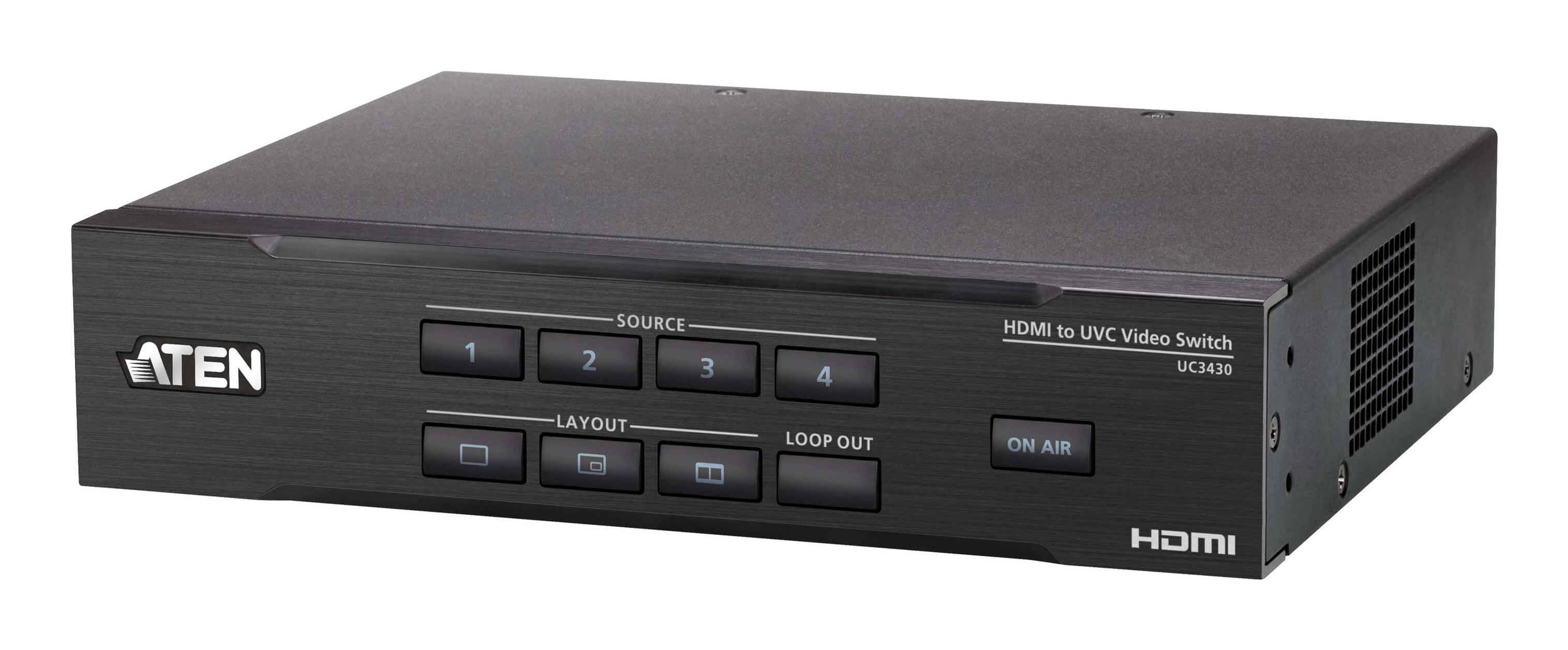 Switcher HDMI a USB 4 Entradas | 4K@60 | USB-C Streaming | Audio Mixer | PiP/Chroma | Control App