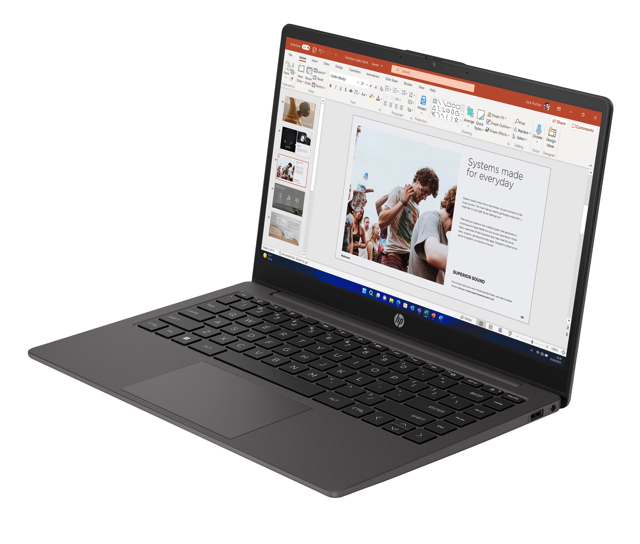 HP 245 G10 AMD Ryzen™ 3 7320U Computadora portátil 35.6 cm (14") HD 8 GB DDR4-SDRAM 256 GB SSD Wi-Fi 6 (802.11ax) Windows 11 Home Negro