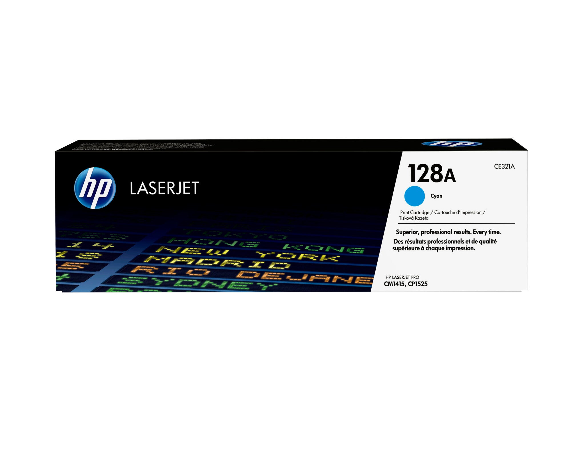 HP Cartucho original de tóner cian 128A LaserJet