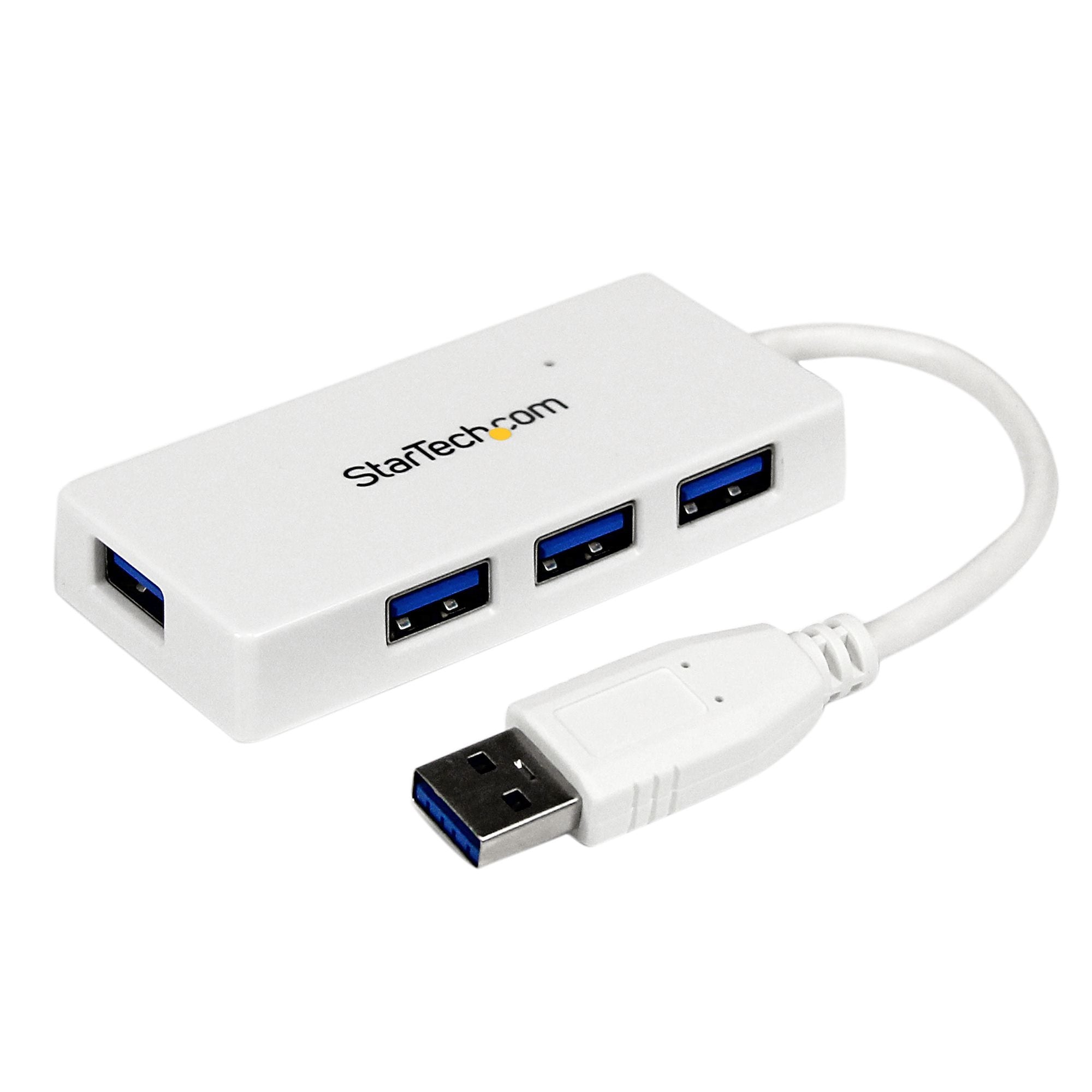 HUB USB 3.0 DE 4 PUERTOS - ADAPTADOR CONCENTRADOR HUB USB 3.0 SUPER SPEED 4 PUERTOS SALIDAS PORTATIL PARA LAPTOP COMPUTADORA - BLANCO - STARTECH.COM MOD. ST4300MINU3W