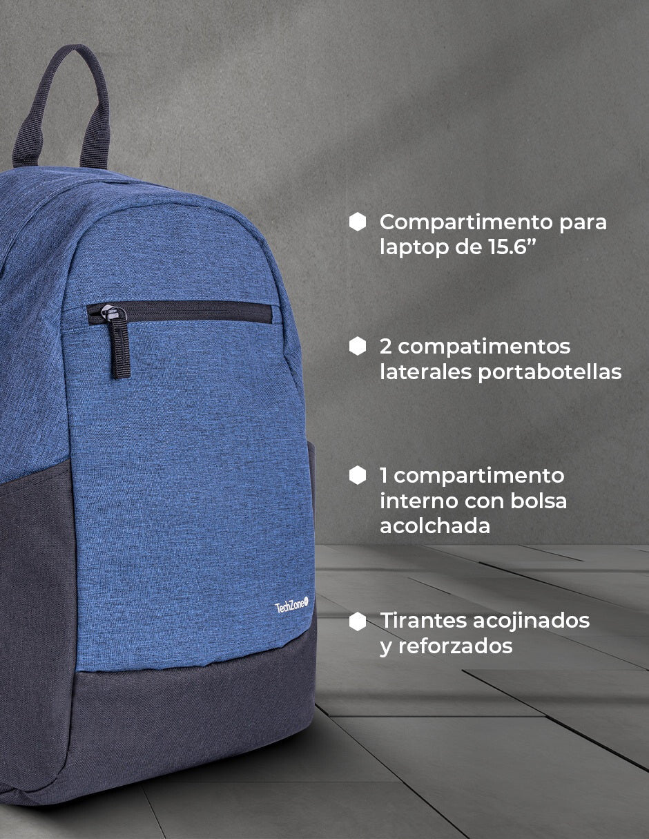 TechZone TZLBP16 mochila City backpack Azul Poliéster