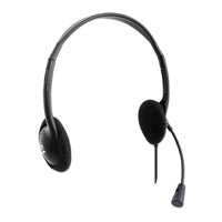 Manhattan Stereo Headphones with Adjustable Microphone, USB, Black