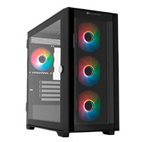 GABINETE GAMER BALAM RUSH TWIN MATE 6000 / MINI TORRE / MICRO ATX, MINI ITX / PANEL INTERCAMBIABLE MALLA - CRISTAL TEMPLADO / VENTILADOR ARGB / SOPORTE ENFRIAMIENTO LIQUIDO / NEGRO / BR-938815