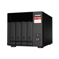 Unidad NAS QNAP CPU Ryzen V1500B Quad Core 2.2Ghz 8GB RAM RJ45 10GbE  4 Bahias 3.5 Hasta 24TB Linux Sin Discos