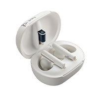 Poly Voyager Free 60+ Earbuds UC Sand White + USB-A BT700 Adapter + Touchscreen Charging Case