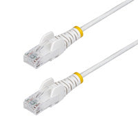 CABLE DE RED ETHERNET CAT6 DELGADO SIN ENGANCHES BLANCO DE 10M - CABLE RJ45 SNAGLESS SLIM DE 28AWG - ALAMBRE DE COBRE PURO - POE 100W - CON ALIVIOS DE TENSIÓN - LSZH - PROBADO CON FLUKE