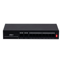 Switch Dahua PoE 10 Puertos Fast Ethernet/8 Puertos Poe/2 Puertos Uplink/65 Watts Totales