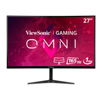 MONITOR VIEWSONIC ENTRETENIMIENTO Y JUEGOS, VX2718-2KPC-MHD, CURVO 1500R, 2560  X 1440, WQHD, 165HZ ACTUALIZACION, 1 MS TIEMPO DE RESPUESTA, ADAPTIVE-SYNC, ALTAVOCES INTREGRADOS, HDMI, DISPLAY PORT,