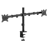 SOPORTE DOBLE PARA MONITOR ACTECK ENFORCE ZONE SM490 / SOPORTE VESA / FIJACION POR PRENSA MECANICA / MAX 9 KG POR BRAZO / ATORNILLADO / ROTACION 180 / INCLINACION 45 / NEGRO / AC-934602