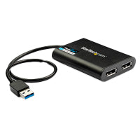 ADAPTADOR DE VIDEO EXTERNO USB 3.0 A DISPLAYPORT DOBLE 4K60 DISPLAYLINK - CABLE CONVERTIDOR USB 3.0 A DP DE VIDEO PARA MAC Y WINDOWS STARTECH