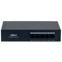 SWITCH/ DAHUA/ DH-PFS3005-4GT-36 CON 4 PTO GIGABIT POE Y 1 PTO RJ45 10/100/1000 MBPS. OFRECE PROTECCION CONTRA DESCARGAS ELECTRICAS, IDEAL PARA ALIMENTAR DISPOSITIVOS IP. INCLUYE FUENTE DE PODER INTE